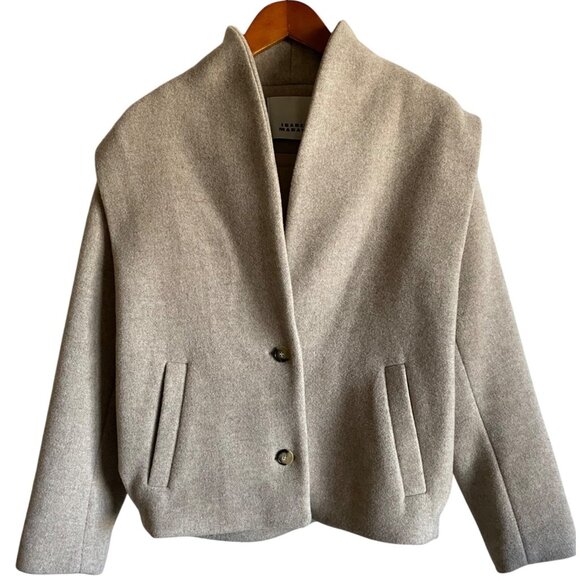 Isabel Marant Drogo Jacket Size 34 | US Size 2 Sand Wool - Picture 1 of 16